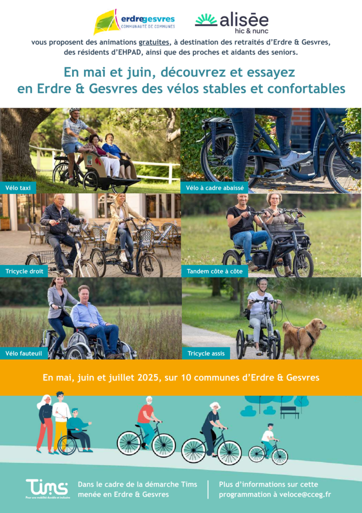 En mai et juin, découvrez et essayez en Erdre & Gesvres des vélos stables et confortables